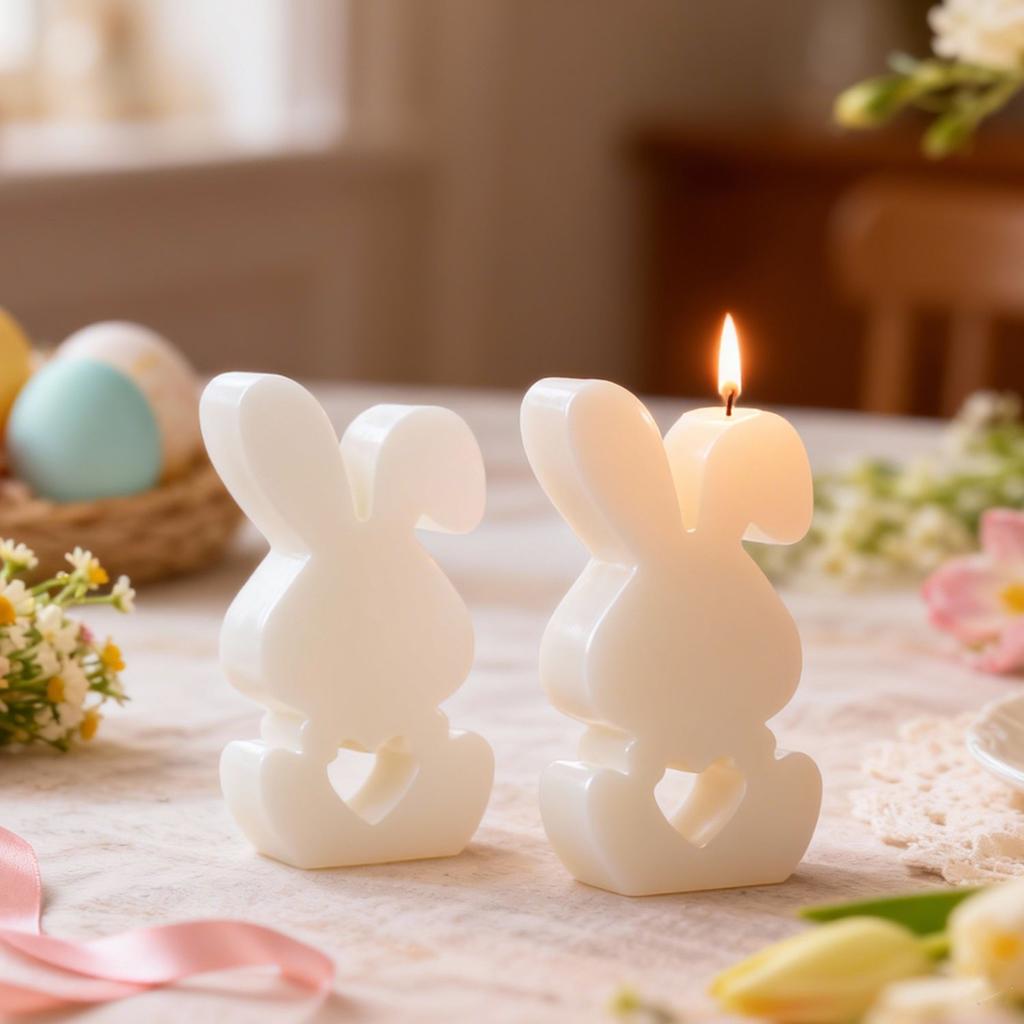 Aromatherapy Mold Special Design Rabbit Candle Mold Love Rabbit Silicone Mold Food-Grade For Resin Ornaments Plaster Decorations