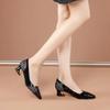 Fashion Women Fashion Sweet Pointed Toe High Quality Light Weight Black Slip On Shoes Lady Cute Comfort Casual Heel Shoes