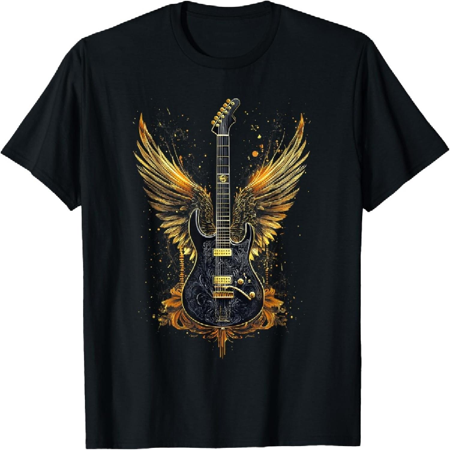 

Rock & Roll Guitar With Wings Vintage Retro 80S Music T-Shirt XXXXXL різнокольоровий