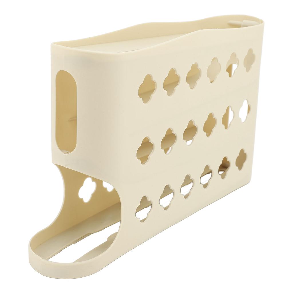 4 Tiers Egg Organizer 30 Eggs Large Capacity Space Saving Auto Rolling Fridge Egg Organizer for Refrigerator Yellow