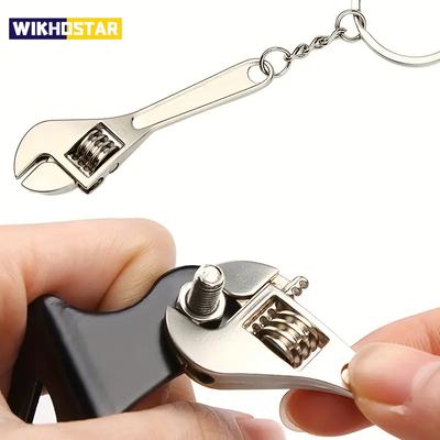 1 pieza Herramienta Creativa Llave Ajustable Llave Inglesa Llavero, Llavero Metálico Para Hombre
