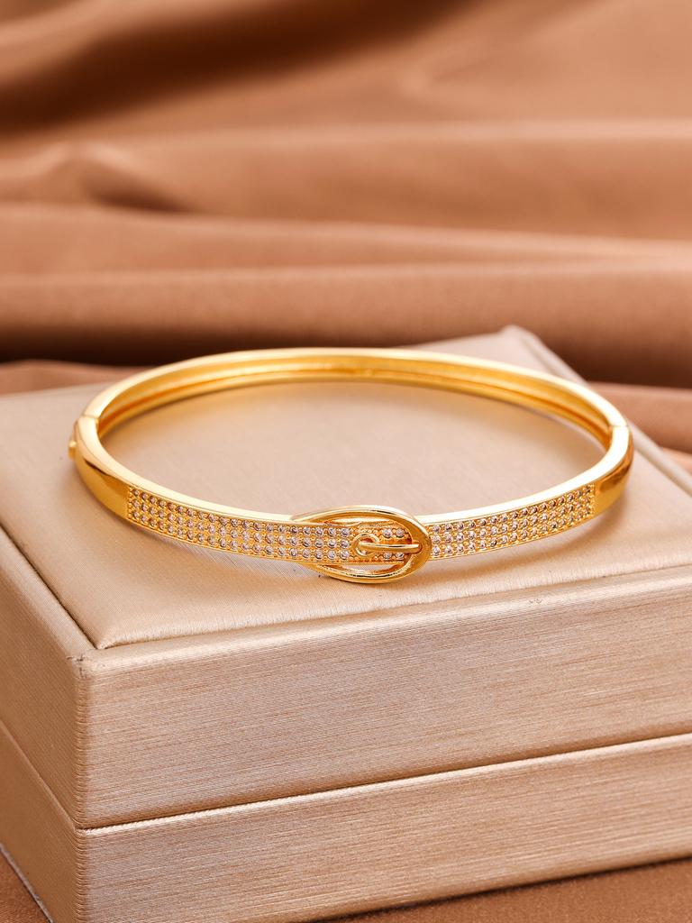 European and American Fashion, Simple and High-end, Shiny Electric Inlaid Zircon Bracelet for Women