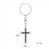 Portachiavi Classico a Croce in Acciaio Inossidabile Stile Moda Religiosa Semplice Ciondolo per Chiavi Auto Accessorio Pratico Quotidiano