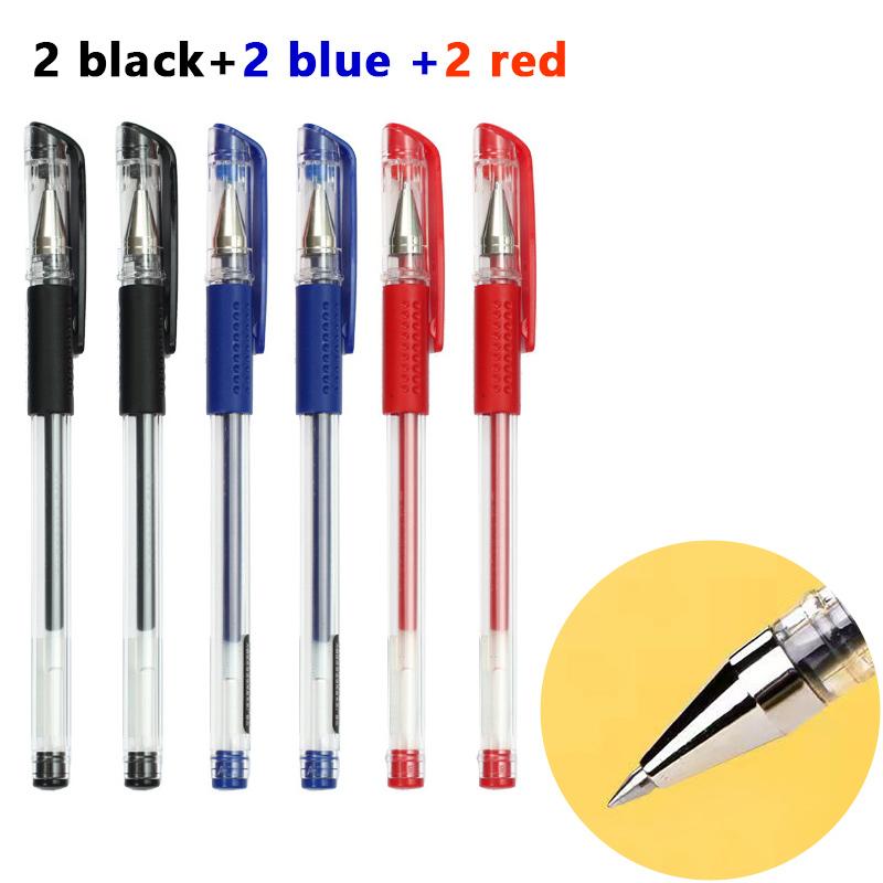 Ensemble de Stylos Gel 0,5 mm Noir Bleu Rouge Recharges Stylos à Bille Pointe Ogive Fournitures Scolaires et de Bureau Papeterie Accessoires Kawaii
