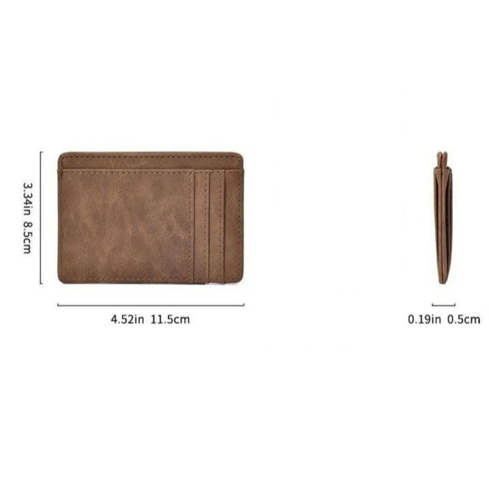 Solid Color Mini Card Holder Pu Leather Bank Card Case Coin Purse  Men/Women
