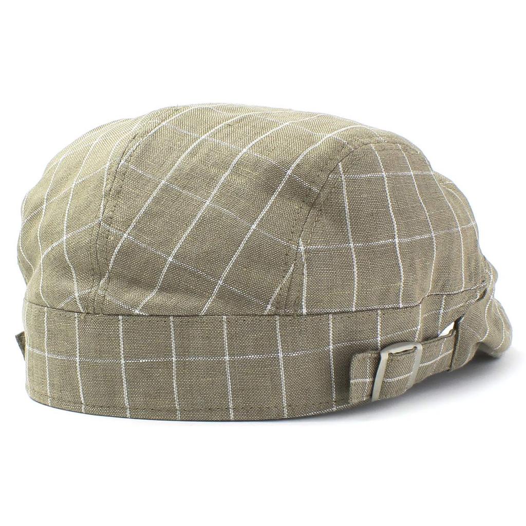 Basic Enchi Windowpane Hunting Linen British Check Hat for Women and Olive Cap, Material, Pattern, Men,