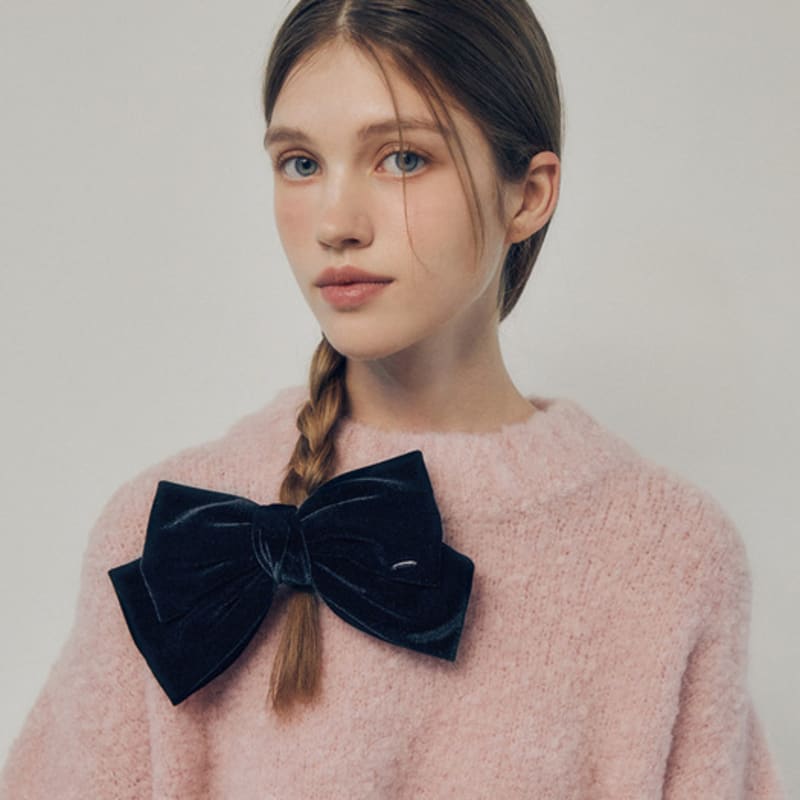 Mellotory Samt klassische Schleifennadel (schwarz)