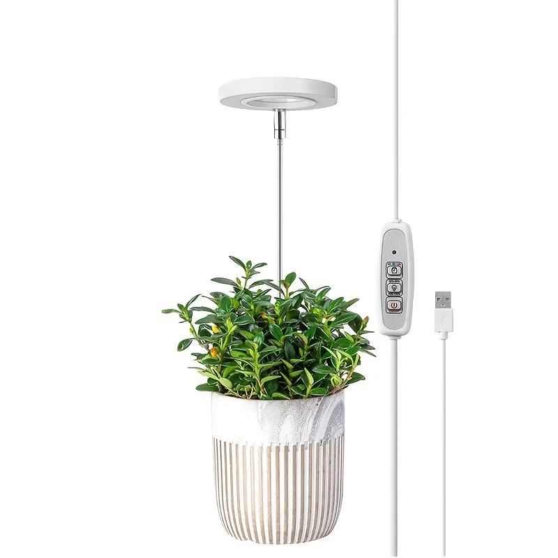 

Full Spectrum LED Grow Light Adjustable Height Timer 4-Level Dimming USB Powered for Indoor Plants Perfect for Small Plant Care