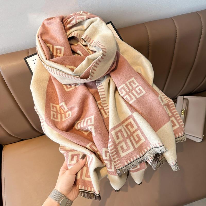 Fashion light luxury autumn and winter imitation cashmere scarf women's warm high-end shawl versatile and thickened scarf