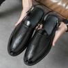 Fashion Black Sandals For Men Buckle Decor Slingback Sandals 2025