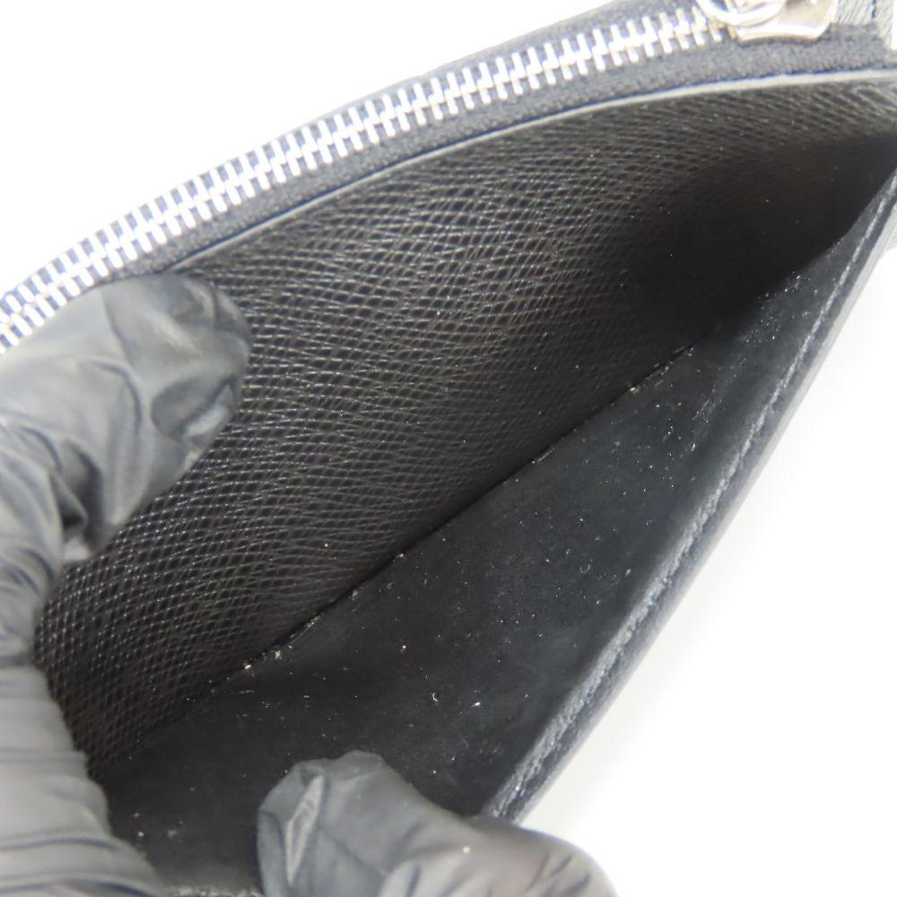 Used LOUIS VUITTON Coin Case Coin Card Holder M30271 Monogram Eclipse/Taiga Noir Black Accessory
