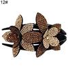 Women Elegant Flexible Rhinestone Flower Hair Clip Hairpin Claw Gift