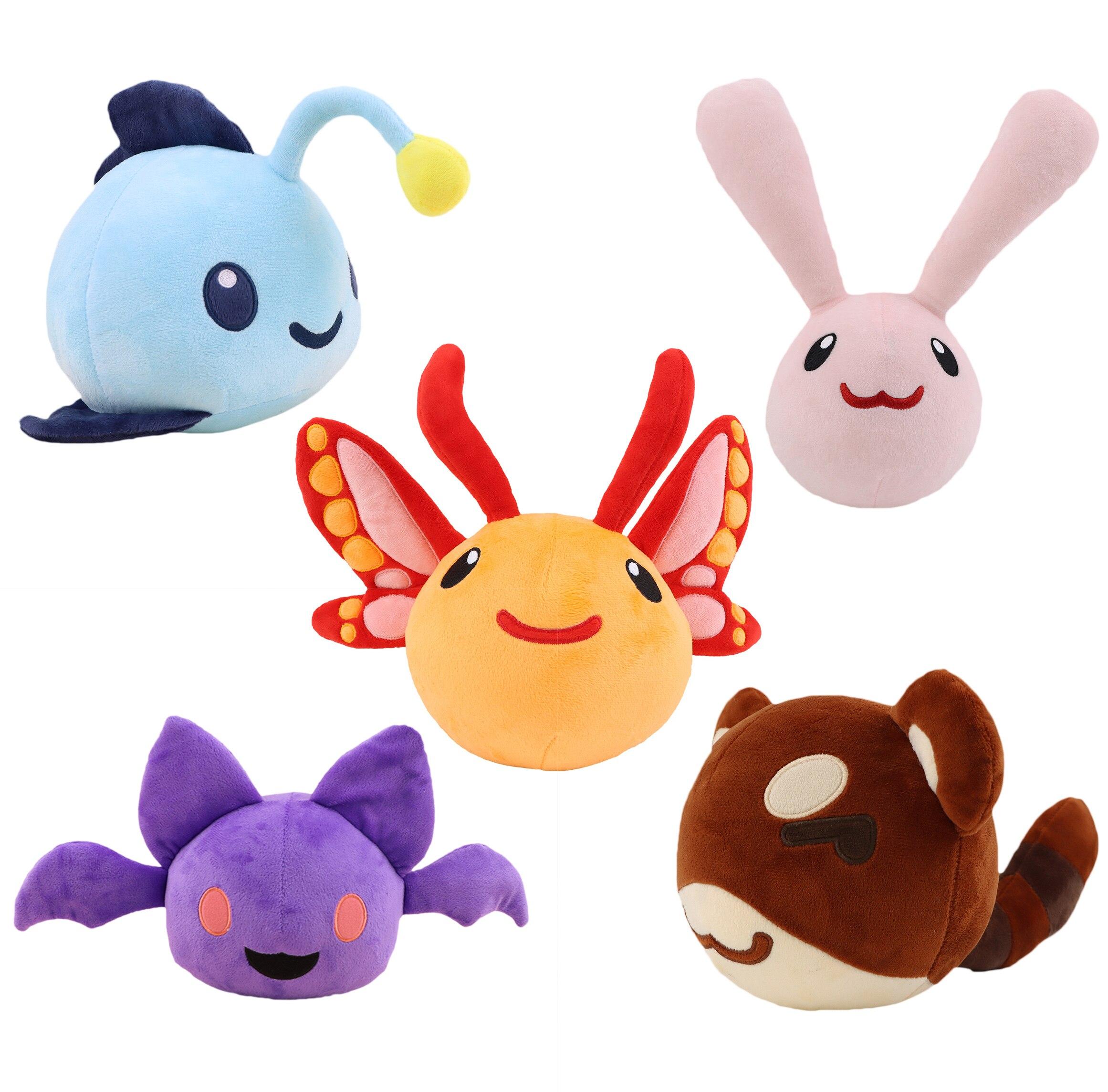 

5 стилей Genshin Impact Slime Rancher 2 игровая фигурка Angler Batty Ringtail Flutter Cotton Slime плюшевая мягкая кукла рождественские подарки light pink- 28x15x14cm