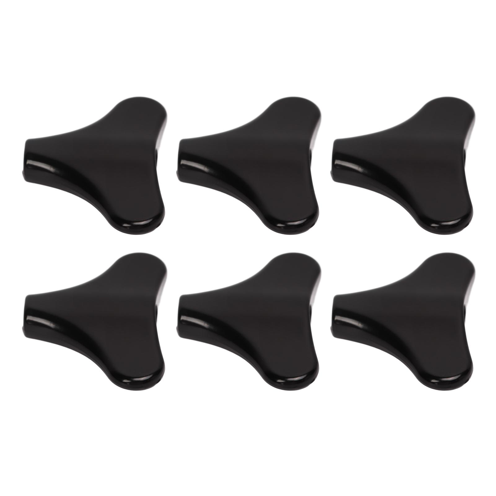 

6PCS Tuning Pegs Button Fish Tail Type Black Metal Machine Heads Replacement for Electric Bass