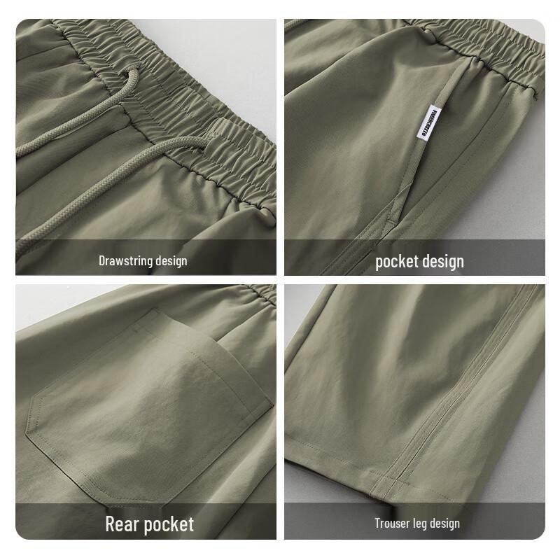 fingercroxxit Men's American Style Loose Fit Straight Leg Casual Pants