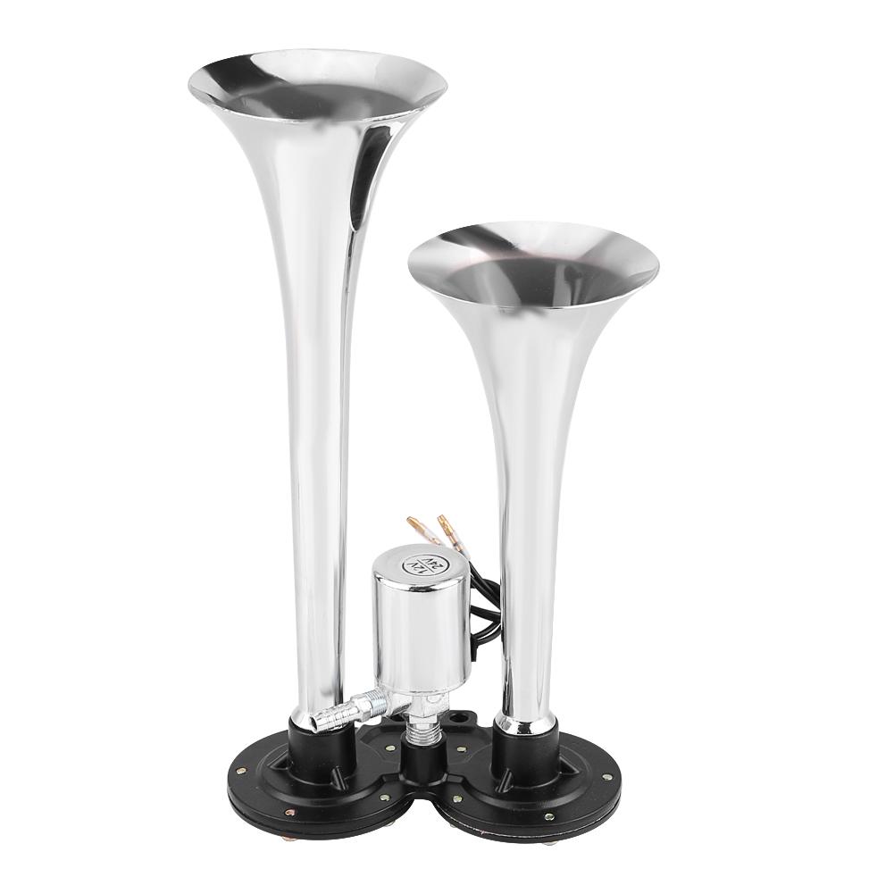 Truck Train Boat RV 150db Super Loud Dual Trumpet Air Horn Chrome