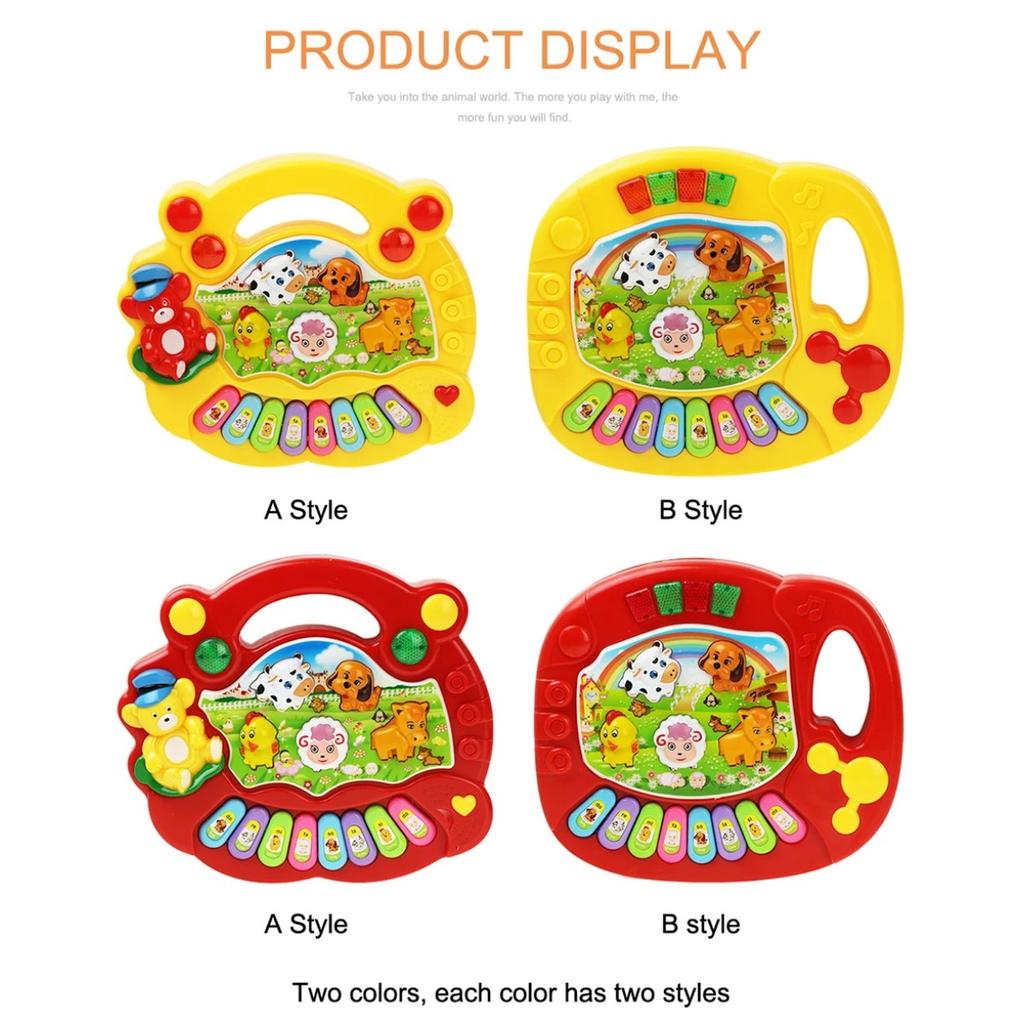 Baby Musical Toy with Animal Sound Kids Piano Keyboard Electric Flashing Music Instrument Early Educational Toys for Children
