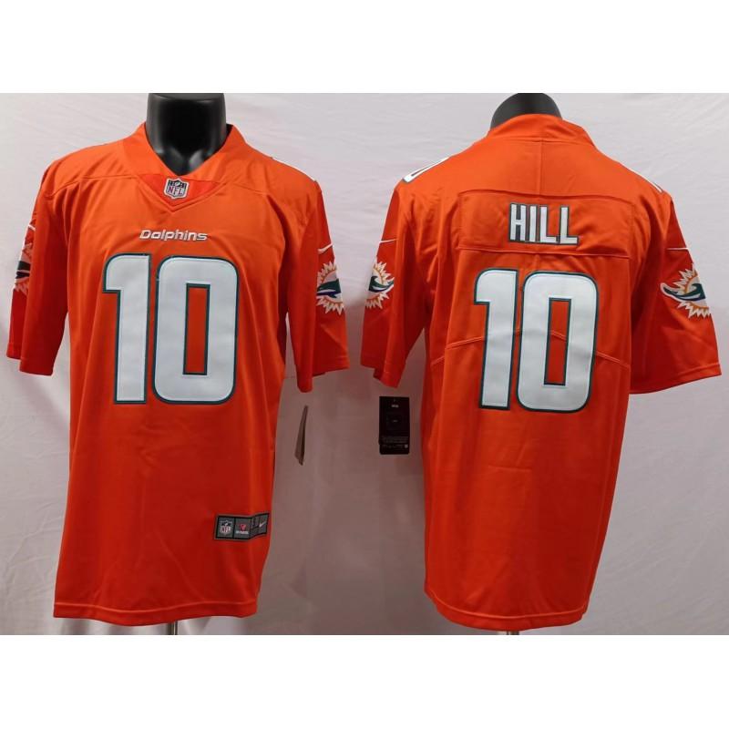 Miami Dolphins NFL Football Jersey T-Shirt Men Cotton Blend Sportswear With Embroidered Player Numbers 1 10 17