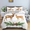 Cute Cartoon Animal Deer Cozy Comfortable Duvet Quilt Cover Pillowcase Bedding Set Children Bedroom Decoration Home Textile