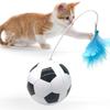 Soccer Tumbler Cat Teaser Toy Interactive Automatic Indoor Feather Kitten Teaser Wand Tumbler Food
