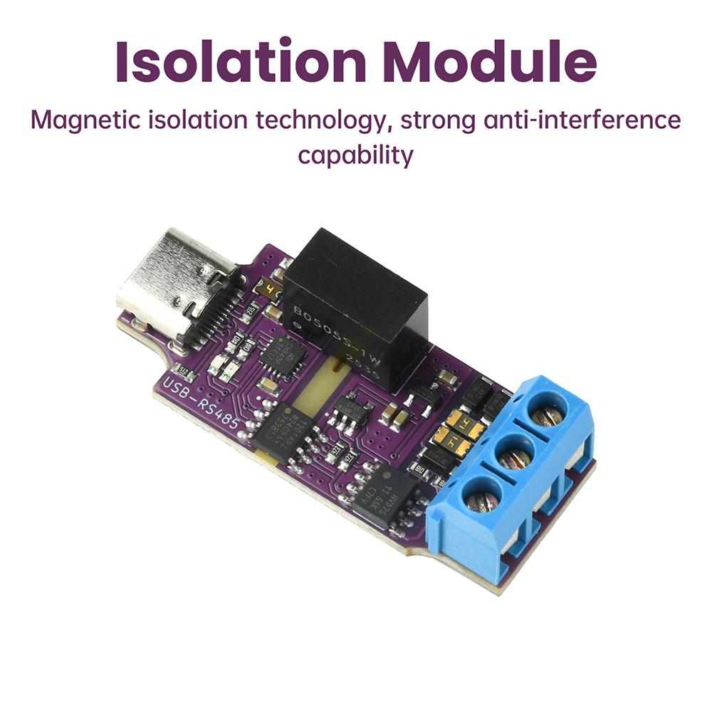 Type-C To RS485 Conversion Module Serial Port USB Type-C To 3PIN 485 Converter Module Onboard TVS and Self Recovering Fuse
