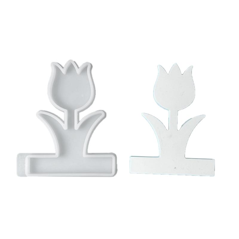 Tulips Candle Holder Resins Moulds Flower Candlesticks Castings Molds Candle Holder Silicone Molds Table Decorations