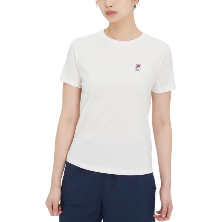 FILA T Shirts Unisex White Crew Neck FS2RSH2204UOWH
