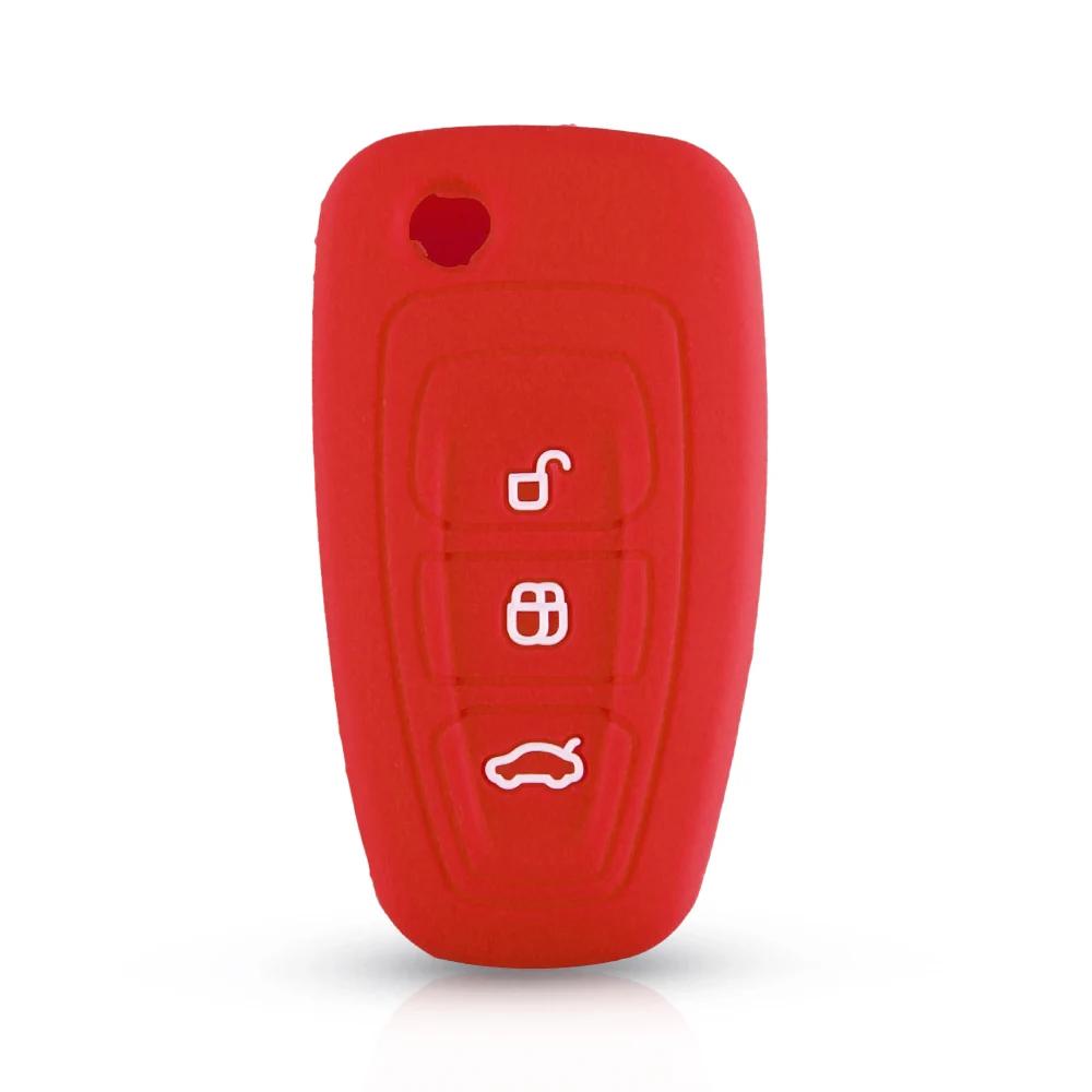 KEYYOU 3 Tasten Silikon Auto Fernbedienung Schlüsselanhänger Abdeckung Hülle Für Ford Ranger C-Max S-Max Focus Galaxy Mondeo Transit Tourneo Custom