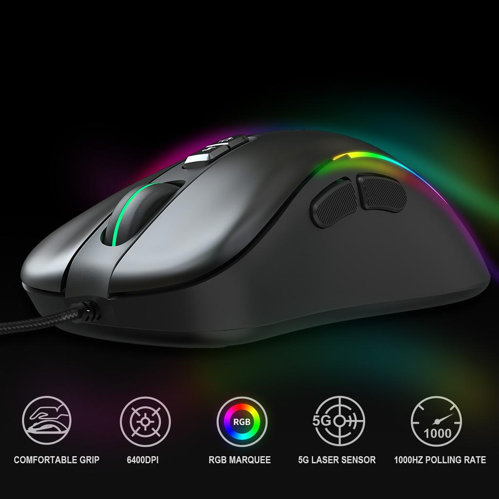 J300RGB Macro Programming Game Mouse With 7 Buttons To Turn Off Lights, Supports Various Games Wired Mouse