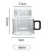 400ml Wooden Handle Glass Tea Mug with Strainer Heatproof Borosilicate Glass Teacup with Lid One Cup Tea Maker for Blooming Tea