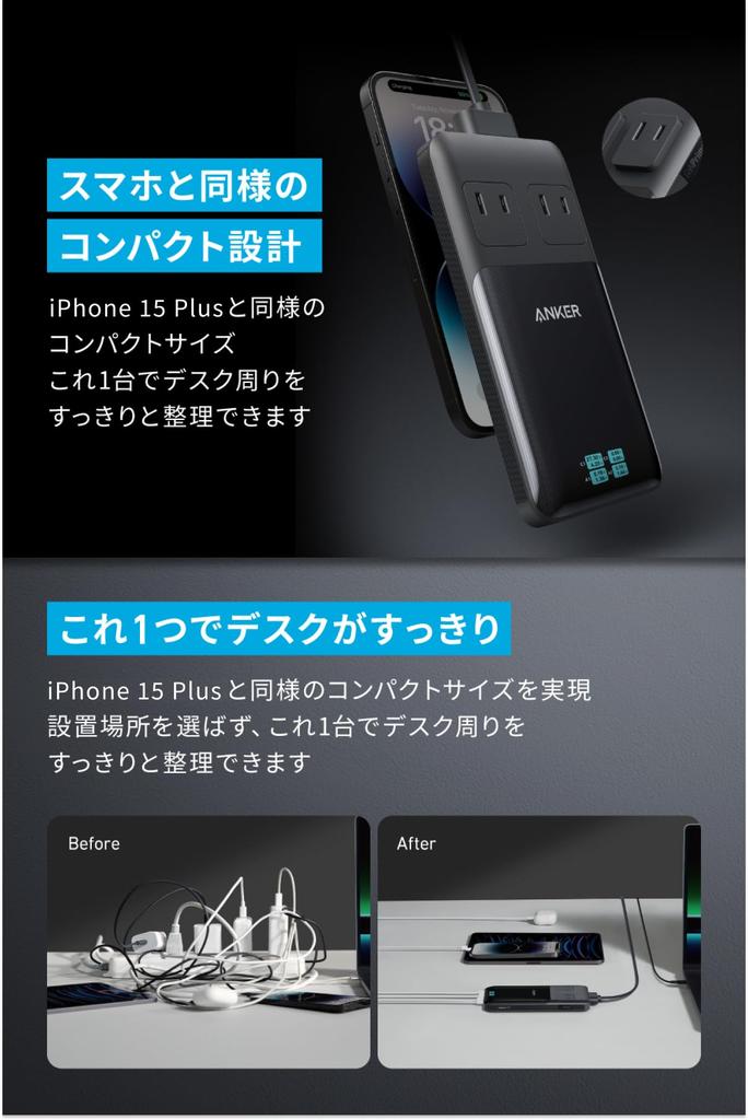 Anker Prime Charging Station (6-in-1, 140W) [Features Anker GaNPrime Proprietary Technology 2 Outlets 2 USB-C Ports 2 USB-A Ports PSE Technical