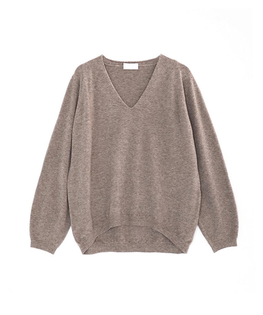 Baseukala Oversized Fit V-Neck Long Sleeve Knitwear (5Colors)