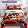 3pcs Custom Name Cars Bedding Set Duvet Cover Closure Includes 1 Duvet Cover & 2 Pillowcases, Soft and Comfortable for All Seasons.