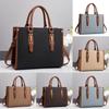 Vintage Retro Pu Leather Womens Casual Tote Bag With Zipper For Daily Use