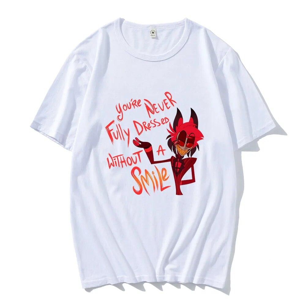 

Футболка с комедийным фильмом HazbinHotel Journey To The Light, повседневная одежда унисекс/женская одежда унисекс, весенняя хлопковая футболка с круглым вырезом Camiseta