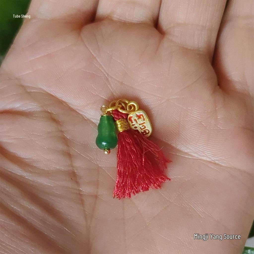 Jewelry Bracelet with Mini Wengwan Tassel, Hand-rubbed Cotton Thread, Handwoven with Small Drip Beads - DIY Necklace