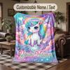 Coperta da divano a tema unicorno con nome personalizzato, coperta morbida e accogliente per casa, divano, letto