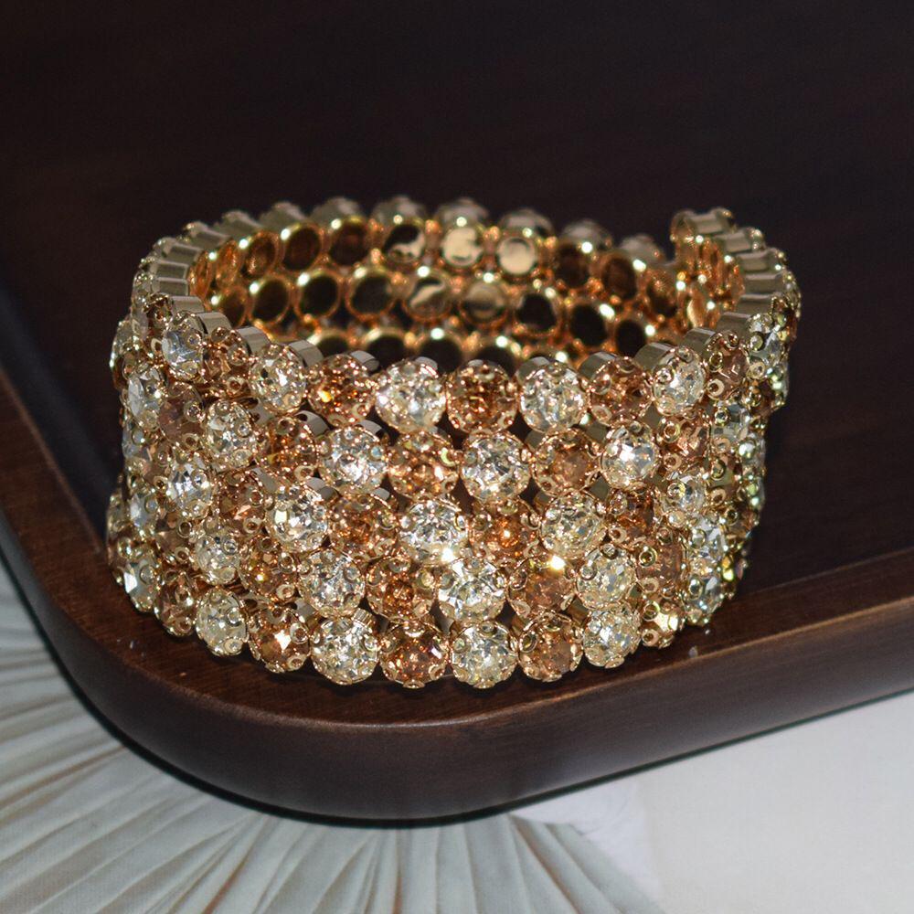 

Новый свадебный браслет на руку из страз AB, сценическое хрустальное украшение