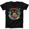 Black Cat Eating Ramen Noodle Best Seller Funny Gift Black Tee T Shirt B323