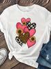 Unisexs 100 Cotton Graphic Tshirt Round Neck Short Sleeve Heart Print Aesthetic Versatile Spring Summer Casual Office Daily Tops Multicolors