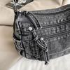Umhängetasche Denim Retro Schlichte Freizeittasche Große Kapazität Vielseitige Tasche für Damen