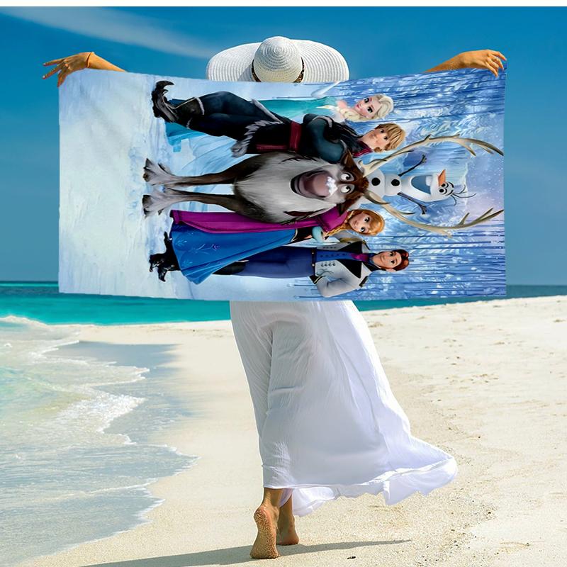 Ultra-Soft Beach Towel with Elsa Theme,Ideal for Pool - Camping, Diving - Perfect Travel Essential, Vibrant Beach Towel.