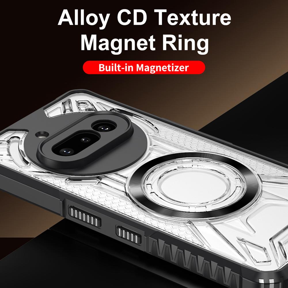 KEYSION Transparent Magnetic Case for Nothing Phone 3A Pro Silicone+PC Heavy Duty Shockproof Phone Cover for Nothing Phone 3A