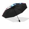 1pc Sturdy 8-Bone Auto Umbrella, Stitch Pink Bow Pastel Floral Umbrella, Digital Printed, Foldable Umbrella for On-the-Go Outdoor Use