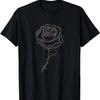 Soft Grunge Fashion Punk Goth Gothic Barbed Wire Black Rose T-Shirt