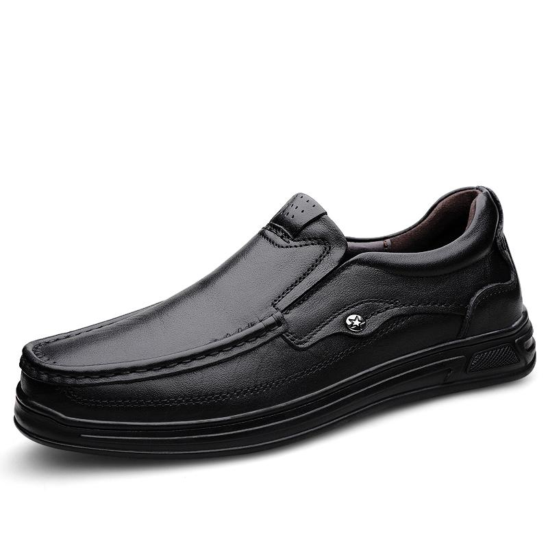 

Повседневная мужская обувь из натуральной кожи, роскошные уличные мокасины ручной работы, нескользящая мягкая подошва, обувь без застежек, обувь для вождения, мокасины 46 чёрный
