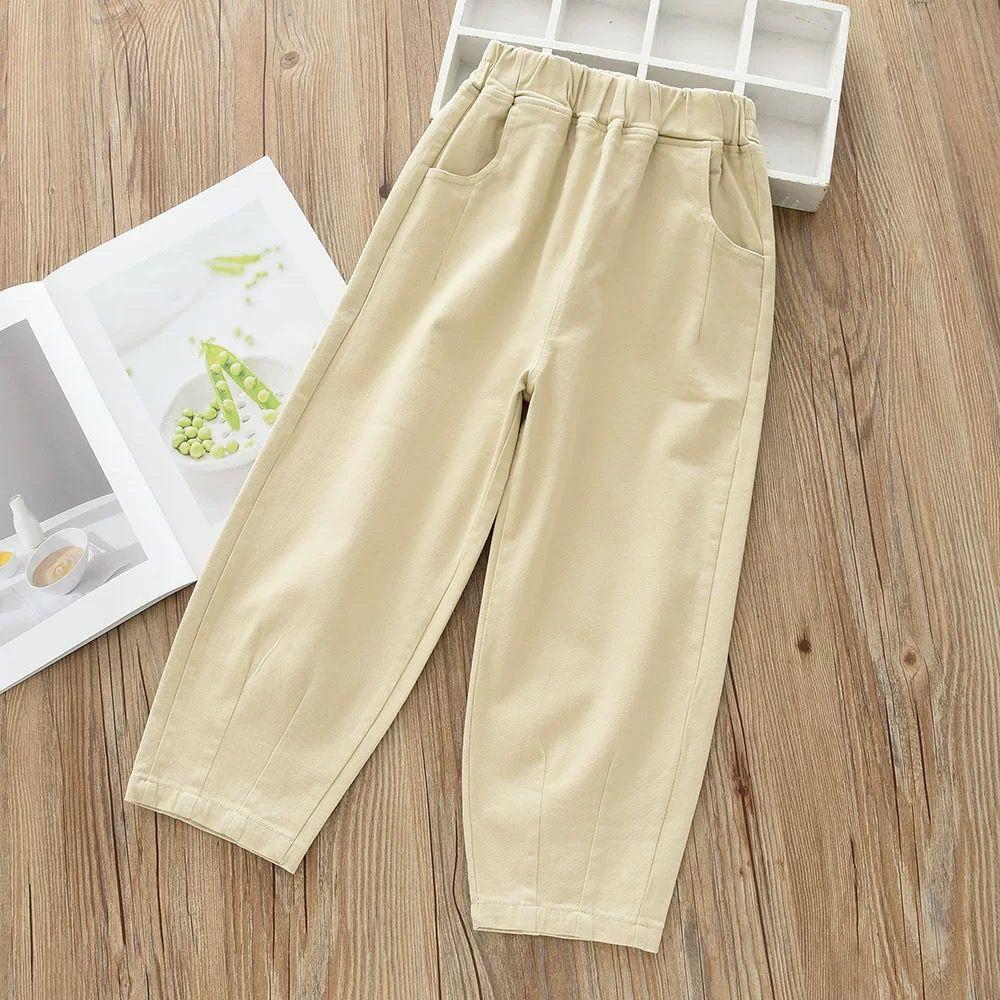 New Style of Children's Clothing for Girls Pure Cotton Casual Pants for Babies Children's Clothing for Middle and Large Age Carrot Pants