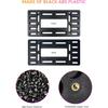 Front License Plate Holder Bracket - Black Universal ABS Mounting Kit Frame with Copper Thread, Screws & 4 Stainless Steel Ties for Front Bumper