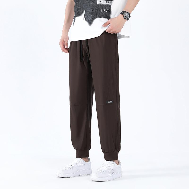 Summer Men's High Elastic Sweatpants Large Size Gym Joggers Running Quick Drying Sports Pants Men Clothing