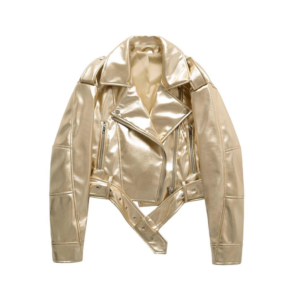 European & American Retro Washed Faux Leather Lapel Motorcycle Jacket - Bestseller 2025